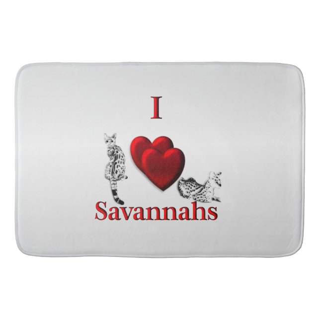 Tapis De Bain I Heart Savannah Chat Argent (Devant)