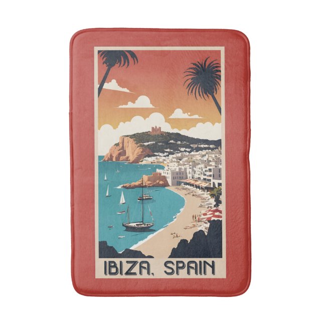Tapis De Bain Ibiza, Espagne Affiche de voyage (Devant (Vertical))