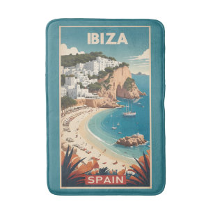 Tapis De Bain Ibiza, Espagne Affiche de voyage
