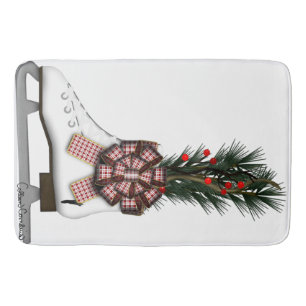Tapis De Bain Ice Skate Christmas Decoration with Tartan Bow