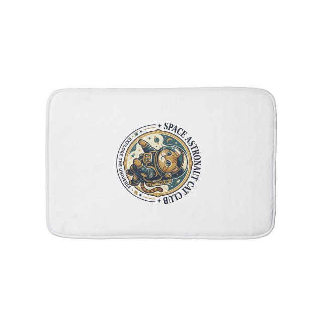 Tapis De Bain Idée cadeau papa chat astronaute spatial - Astrona (Devant)
