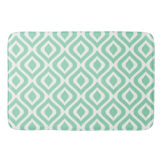 Tapis De Bain Ikat Diamond Motif en vert menthe (Devant)