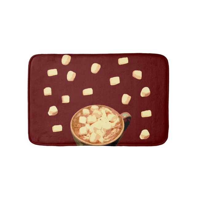 Tapis De Bain Il pleut des Marshmallows et du chocolat chaud (Devant)