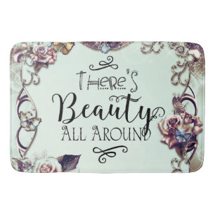 Tapis De Bain Il y a de la beauté partout Papillons et roses