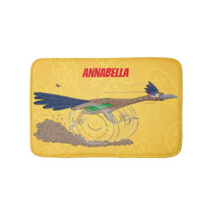 Tapis De Bain Illustration amusante de la caricature d'oiseau du