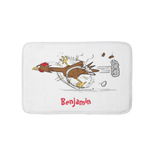 Tapis De Bain Illustration amusante de poulet cool