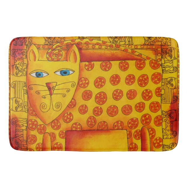 Tapis De Bain Illustration aquarelle léopard à motifs (Devant)