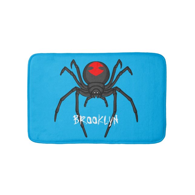 Tapis De Bain Illustration d'araignée noire effrayante (Devant)