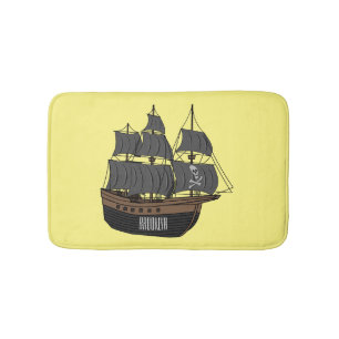 Tapis De Bain Illustration de bateau pirate