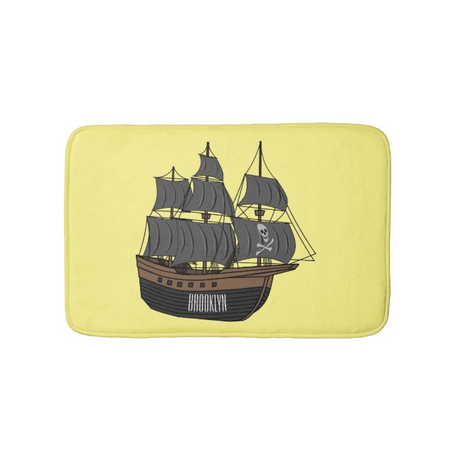 Tapis De Bain Illustration de bateau pirate (Devant)