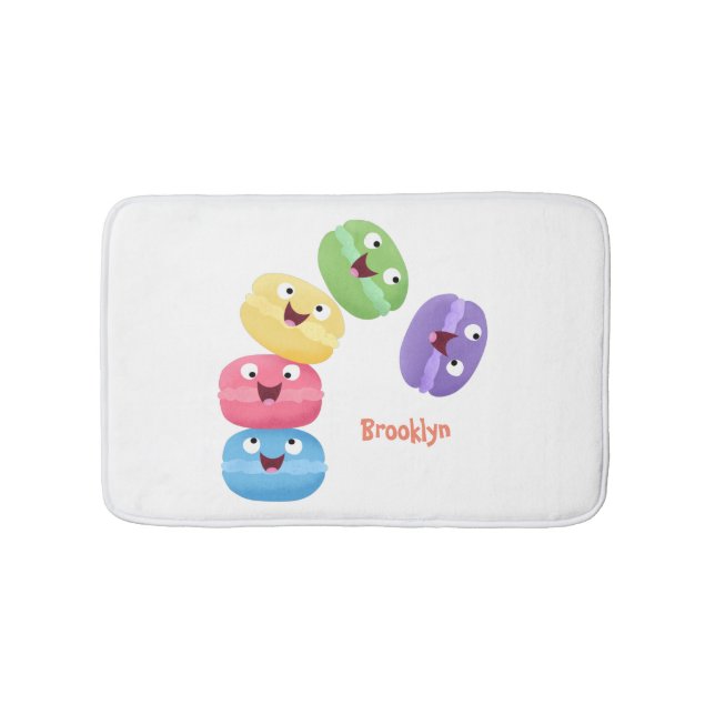 Tapis De Bain Illustration de caricature de macarons marrant mig (Devant)