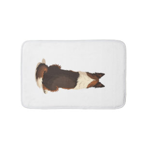 Tapis De Bain Illustration de chien Border Collie vintage de dos
