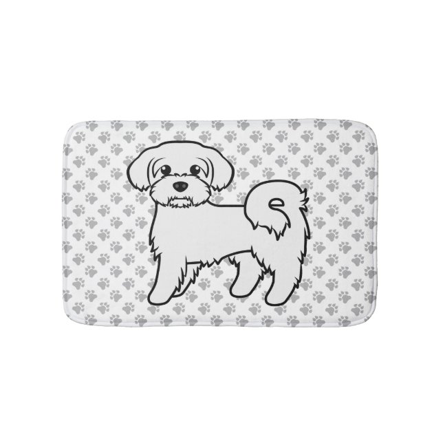 Tapis De Bain Illustration de chien de dessin mignon maltais (Devant)