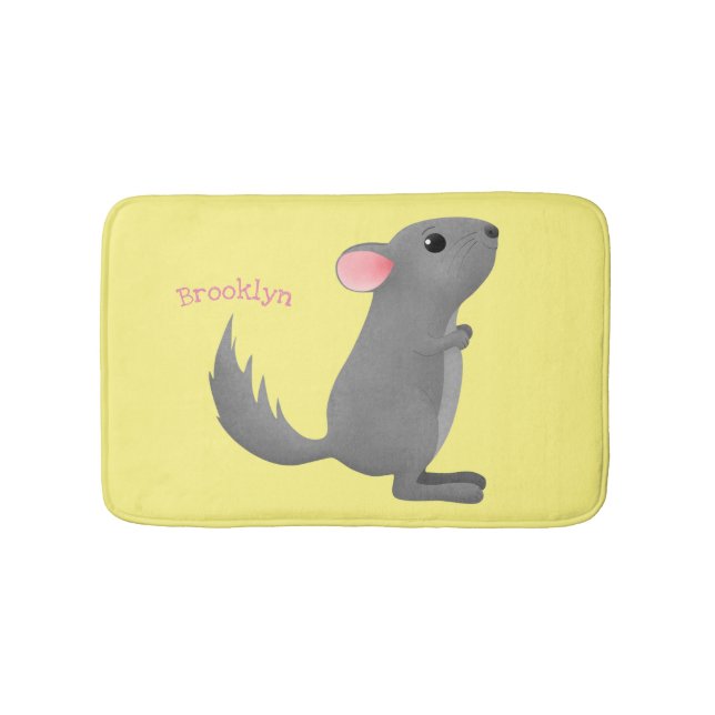 Tapis De Bain Illustration de chinchilla gris mignon (Devant)
