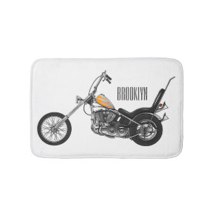 Tapis De Bain Illustration de Chopper Motorcycle 1950