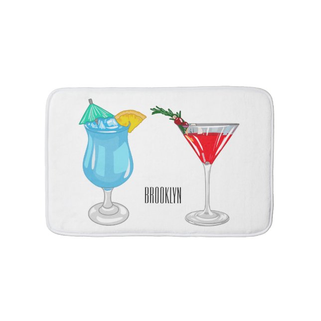 Tapis De Bain Illustration de cocktail (Devant)