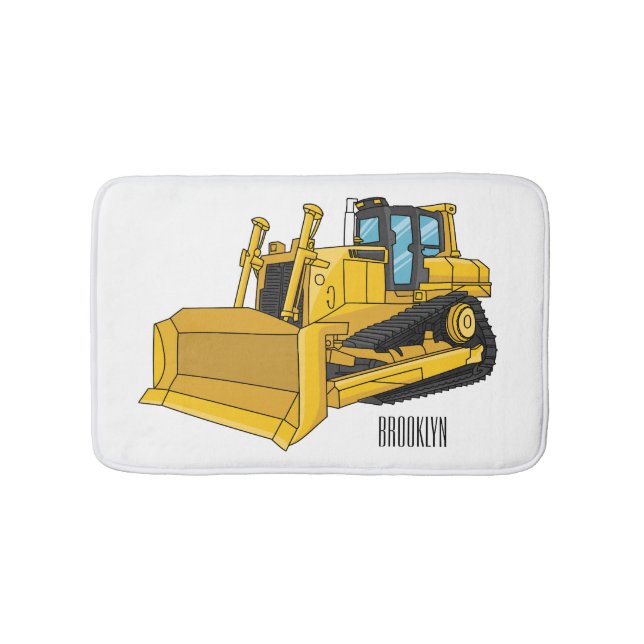 Tapis De Bain Illustration de dessin animé Bulldozer (Devant)