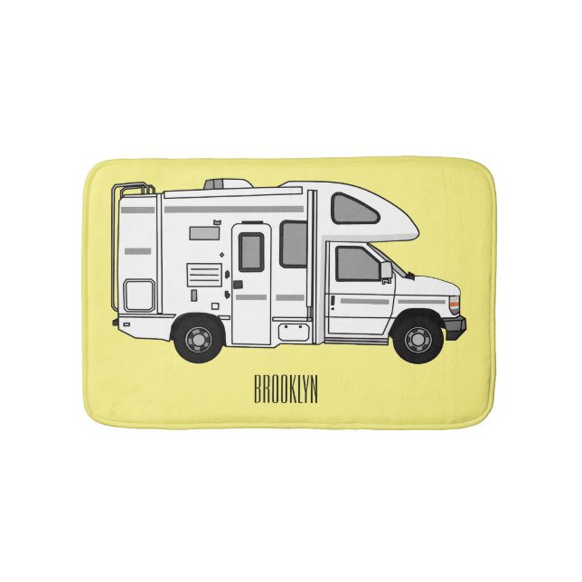 Tapis De Bain Illustration de dessin animé Campervan (Devant)