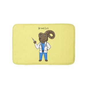 Tapis De Bain Illustration de dessin animé de médecin de gros mo