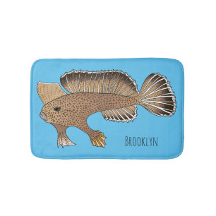 Tapis De Bain illustration de dessin animé de poisson-grenouille
