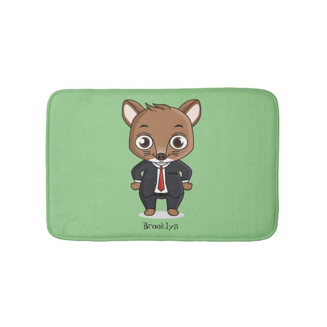 Tapis De Bain Illustration de dessin animé de rat mignon (Devant)