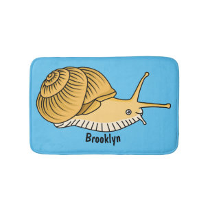 Tapis De Bain Illustration de dessin animé d'escargot jaune mign