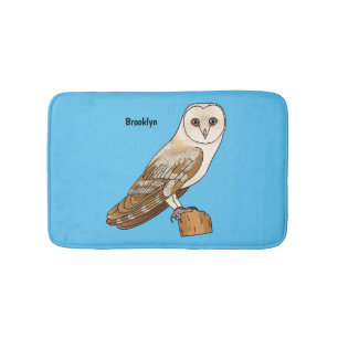 Tapis De Bain Illustration de dessin animé d'oiseau chouette eff