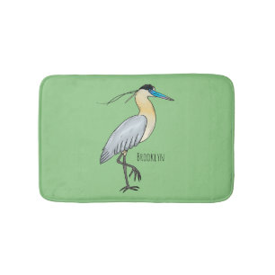 Tapis De Bain Illustration de dessin d'oiseau de héron plafonné