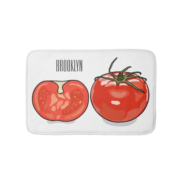 Tapis De Bain Illustration de dessin sur la tomate (Devant)