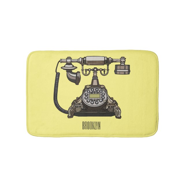 Tapis De Bain Illustration de dessin téléphonique (Devant)
