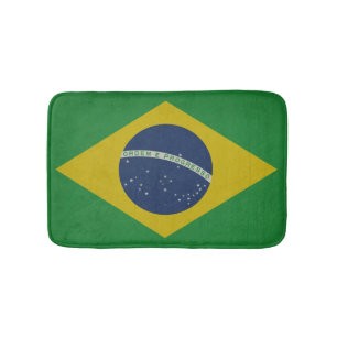 Tapis De Bain Illustration de drapeau grunge abstrait du Brésil