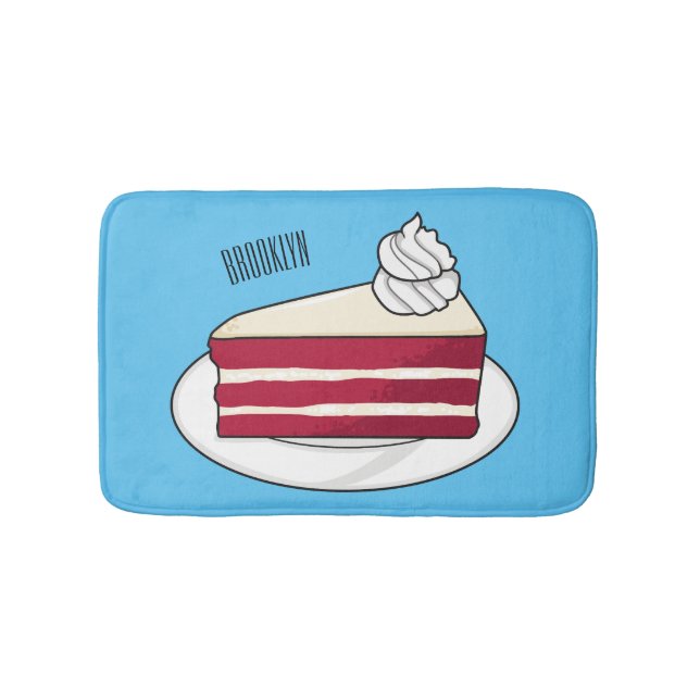 Tapis De Bain Illustration de gâteau en velours rouge (Devant)