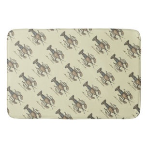 Tapis De Bain Illustration de homard, fruits de mer du Maine