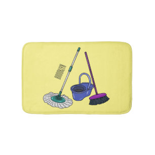 Tapis De Bain Illustration de la bande dessinée Broom & mop