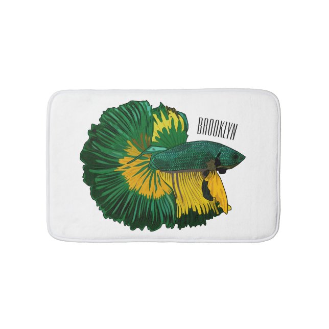Tapis De Bain Illustration de la caricature de poisson de combat (Devant)