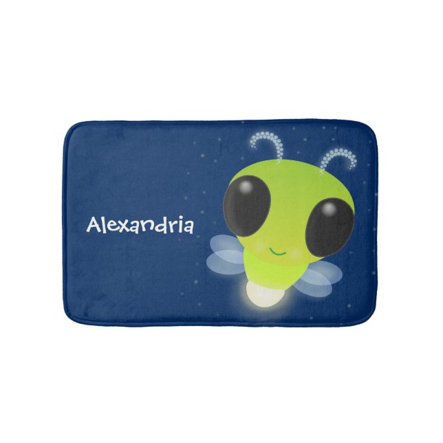 Tapis De Bain Illustration de la luciole vert mou (Devant)