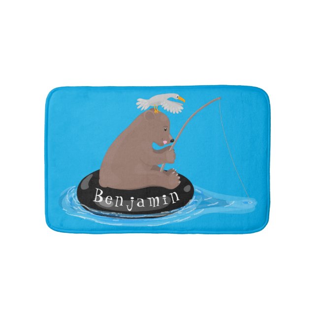 Tapis De Bain Illustration de la pêche de l'ourson mou (Devant)