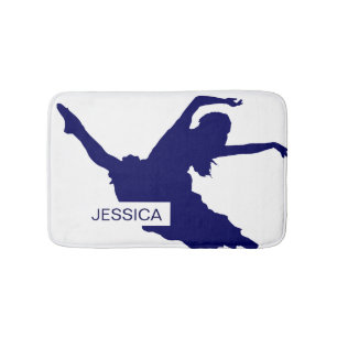 Tapis De Bain Illustration de la silhouette de la danseuse noire