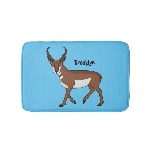 Tapis De Bain Illustration de l'antilope Pronghorn (Devant)
