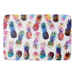 Tapis De Bain illustration de l'aquarelle et de l'ananas nébule