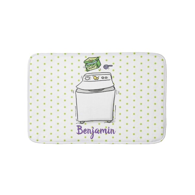 Tapis De Bain Illustration de lave-linge mignonne (Devant)