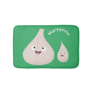 Tapis De Bain Illustration de légumes de dessin animé à l'ail mi