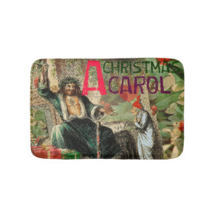 Tapis De Bain Illustration de l'esprit de Noël présent Scrooge