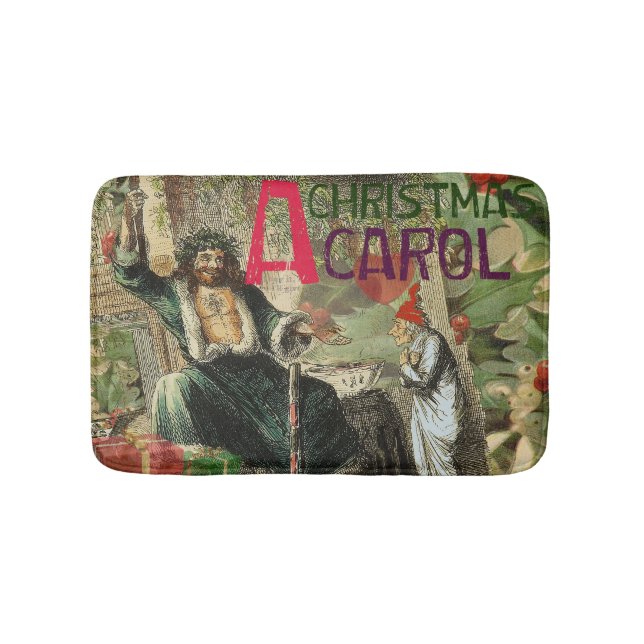 Tapis De Bain Illustration de l'esprit de Noël présent Scrooge (Devant)