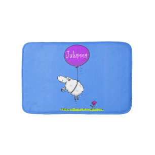 Tapis De Bain Illustration de l'humour en ballons de mouton mign