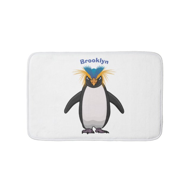 Tapis De Bain Illustration de mignon macaroni pingouin (Devant)