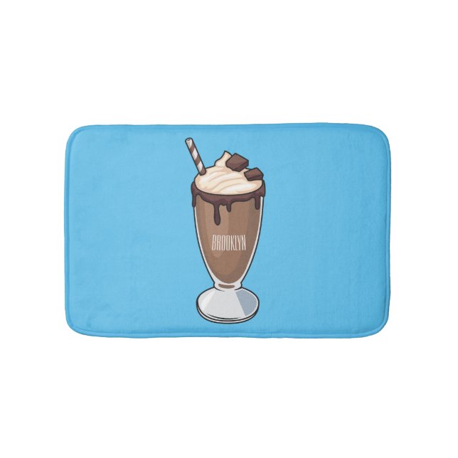 Tapis De Bain Illustration de milk-shake au chocolat (Devant)