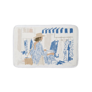 Tapis De Bain Illustration de mode chic de station balnéaire élé