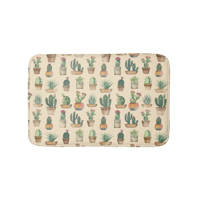 Tapis De Bain Illustration de motif botanique de cactus (Devant)