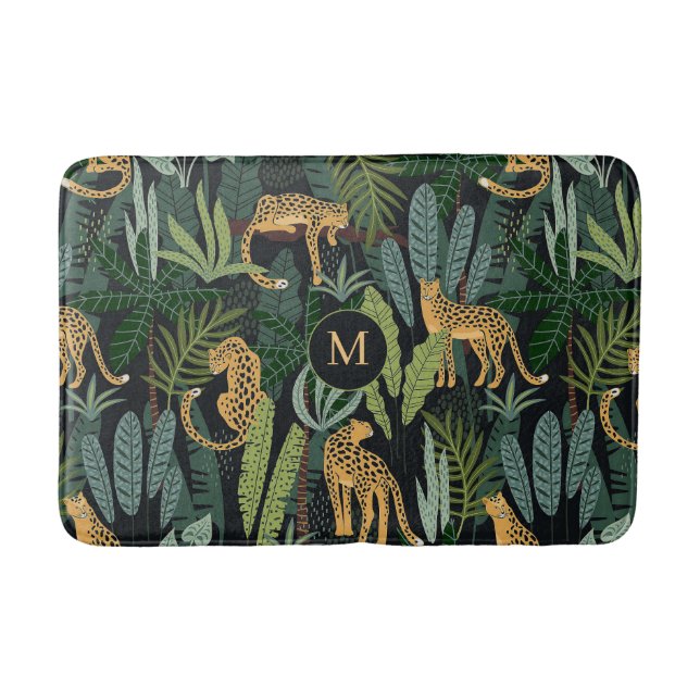 Tapis De Bain Illustration de motif transparent de la jungle de  (Devant)